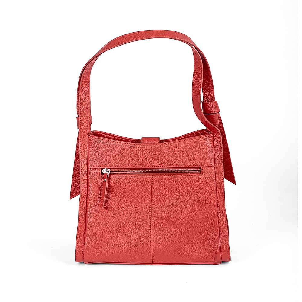 Confidently Coral Leather Bag