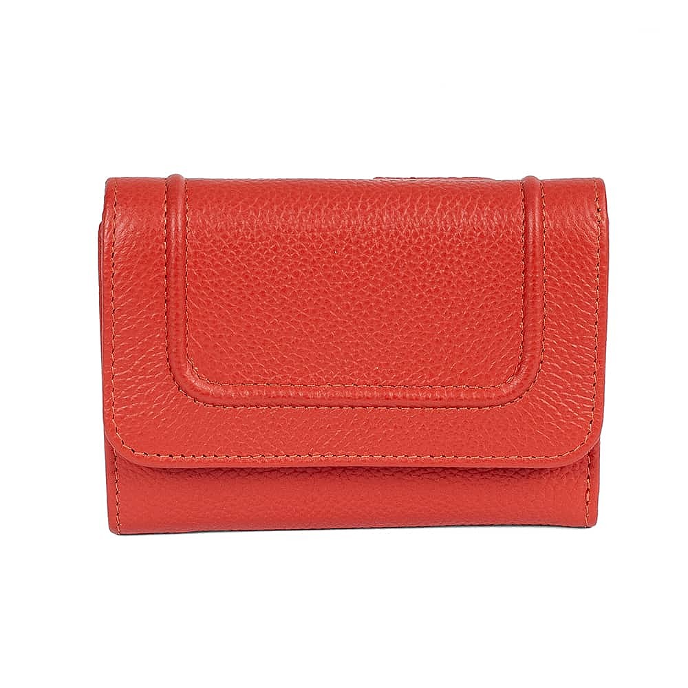 All Lined Up Coral Leather Purse