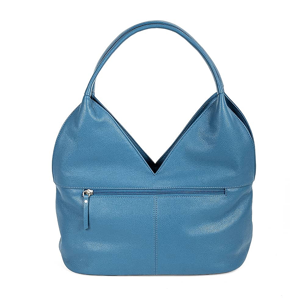 Hydrangea Hues Blue Leather Bag
