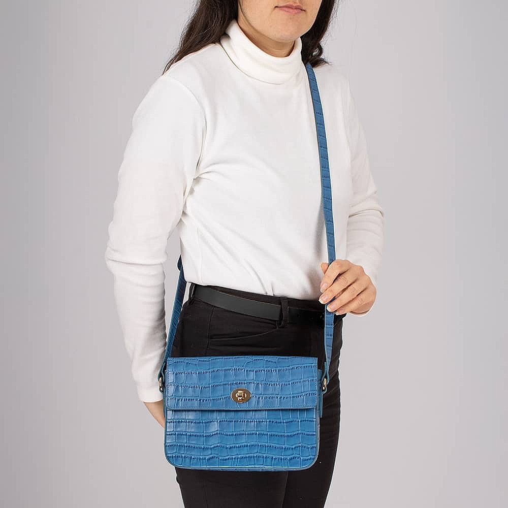 Places to Be Blue Leather Bag