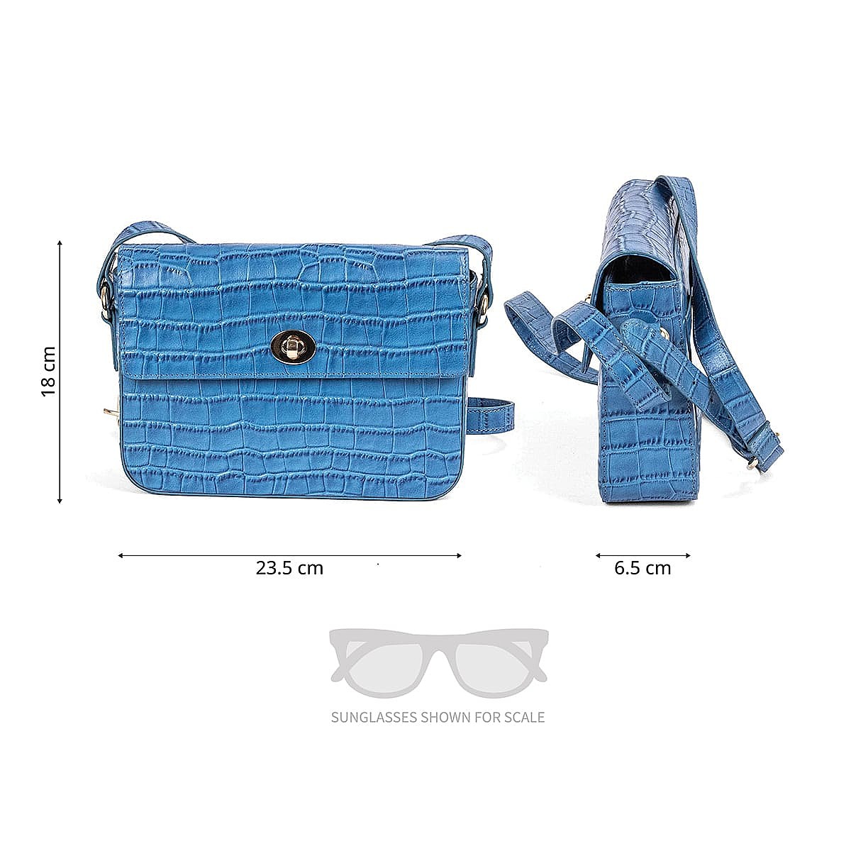 Places to Be Blue Leather Bag