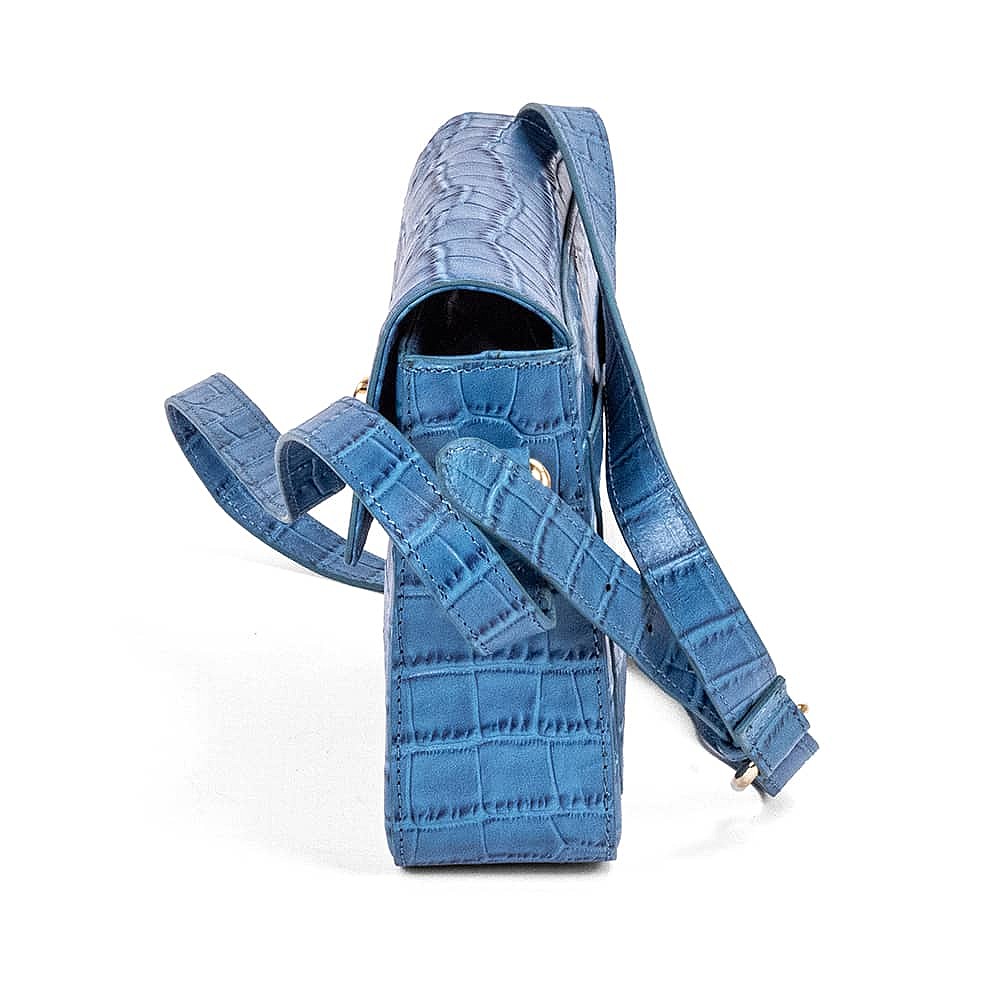 Places to Be Blue Leather Bag