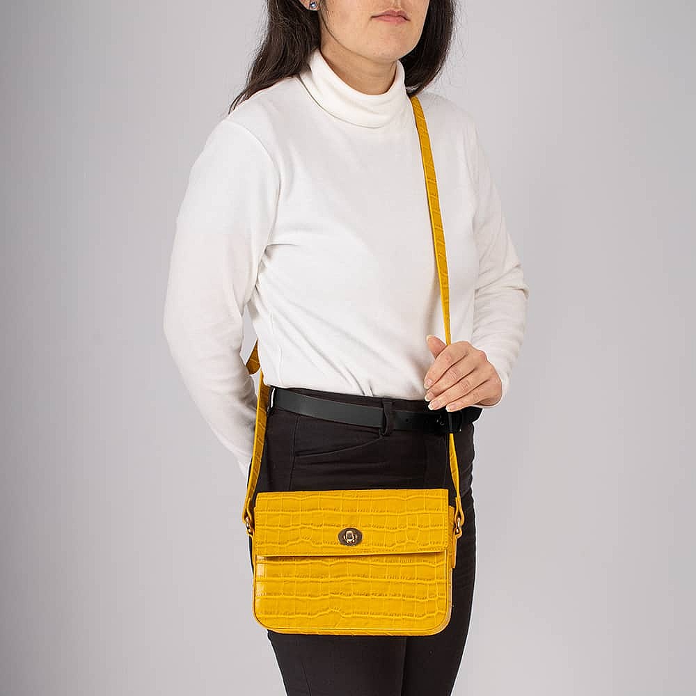 Places to Be Yellow Leather Bag