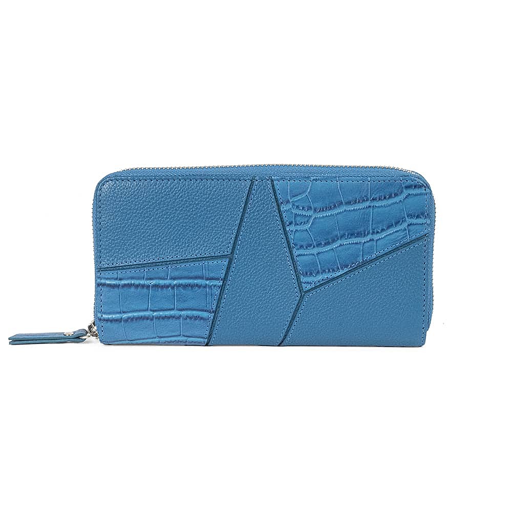 Draw the Line Cobalt Leather Purse