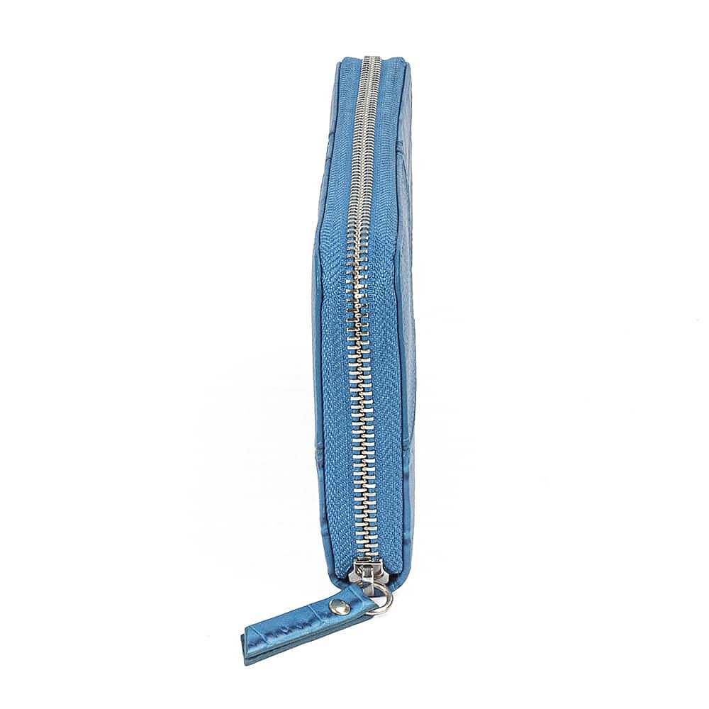 Draw the Line Cobalt Leather Purse