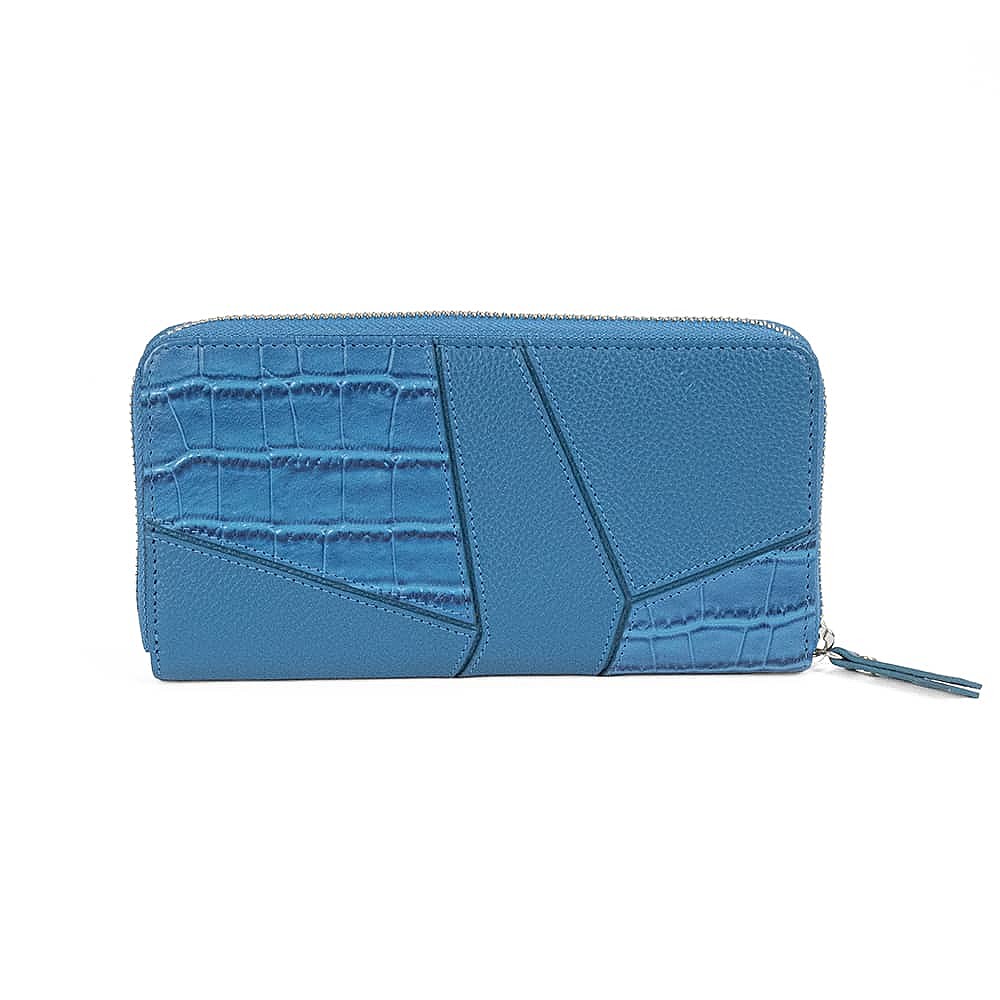 Draw the Line Cobalt Leather Purse