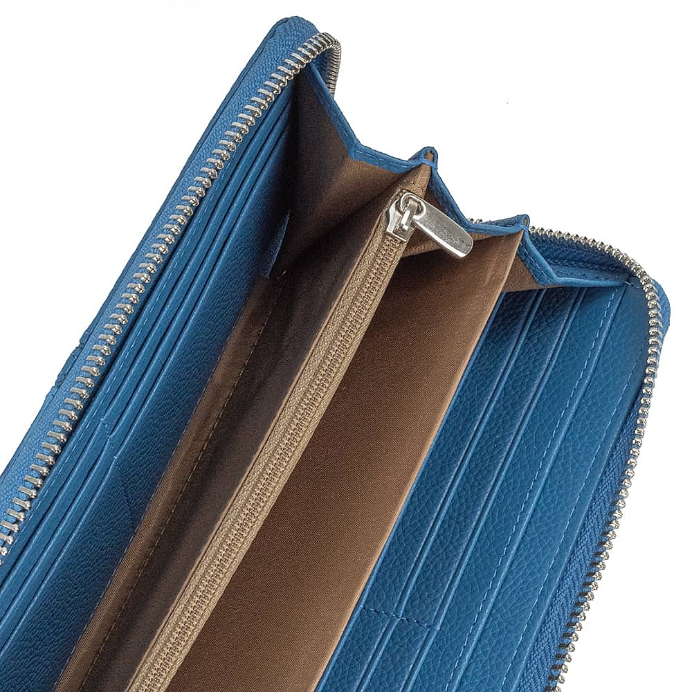 Draw the Line Cobalt Leather Purse