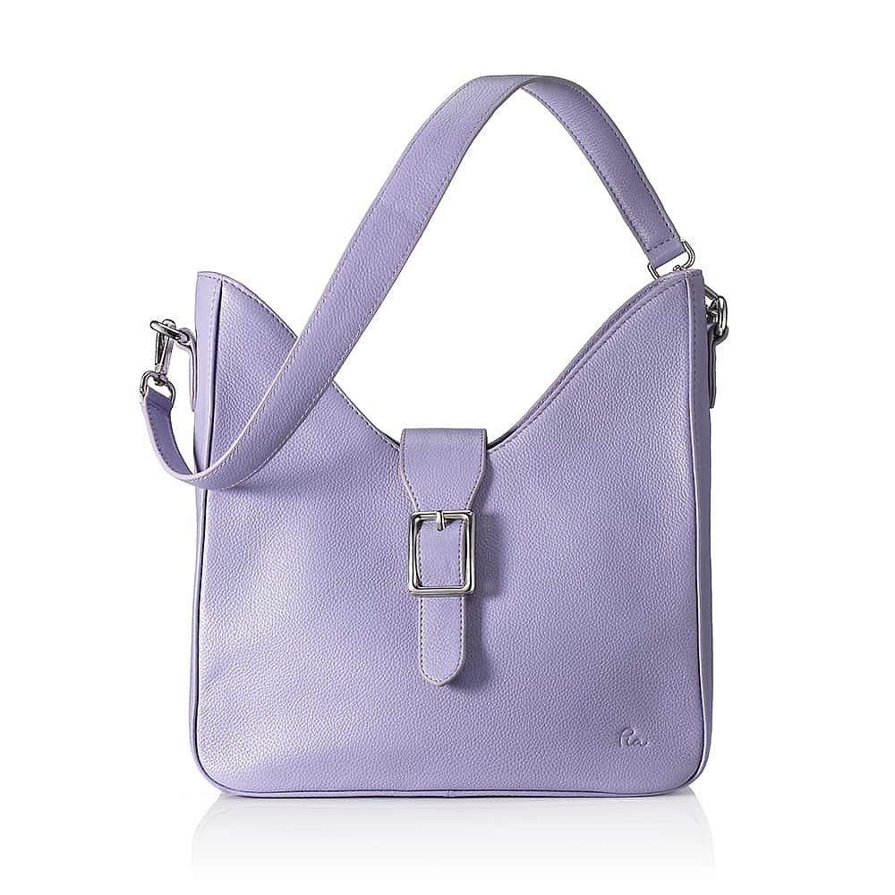 Ahead of the Curve Lilac Leather Bag
