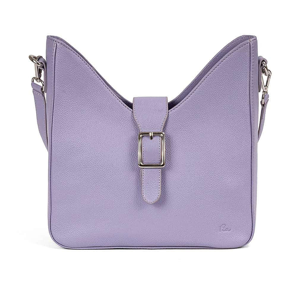Ahead of the Curve Lilac Leather Bag
