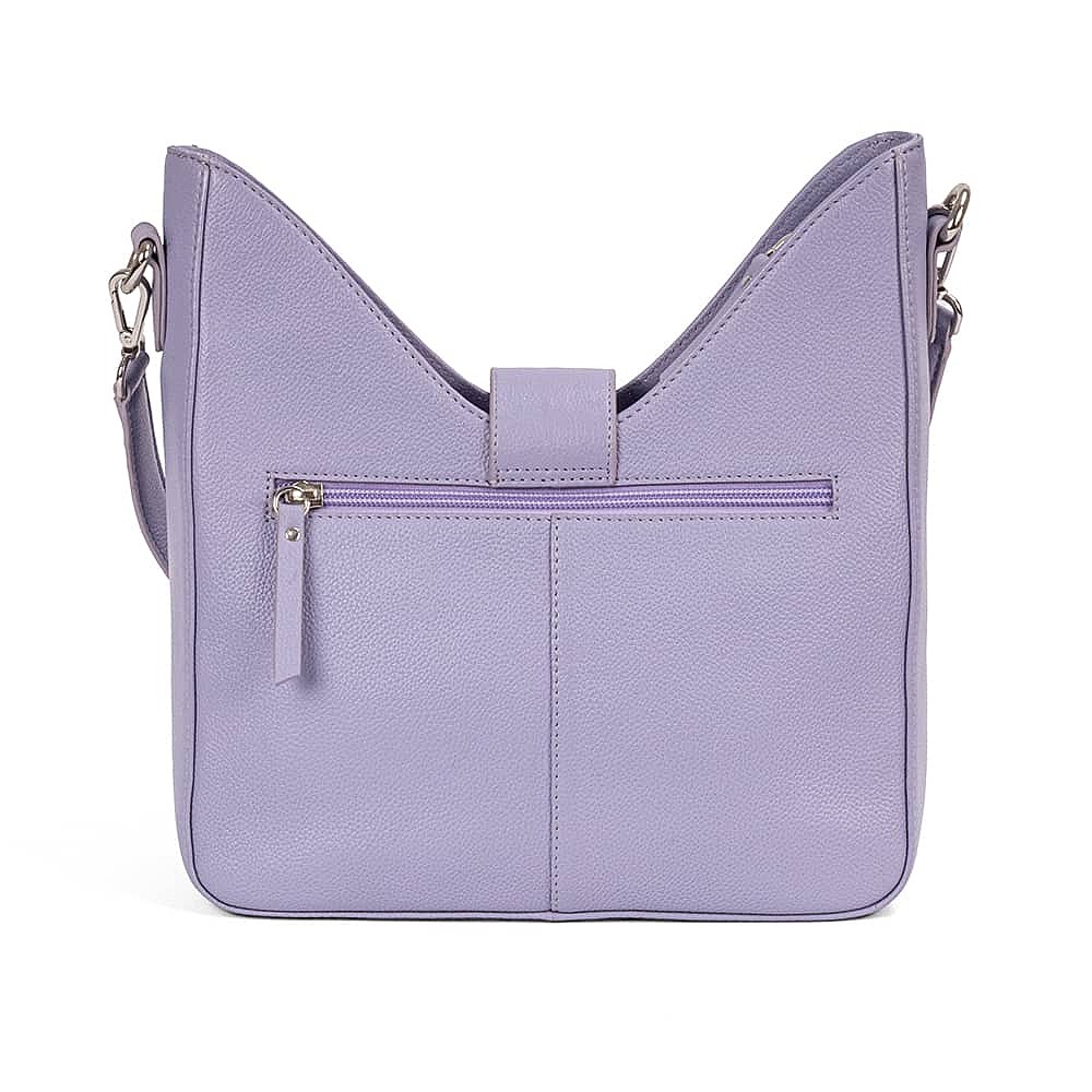 Ahead of the Curve Lilac Leather Bag