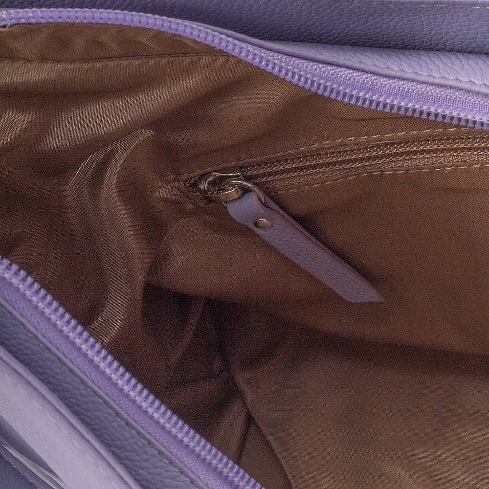 Ahead of the Curve Lilac Leather Bag