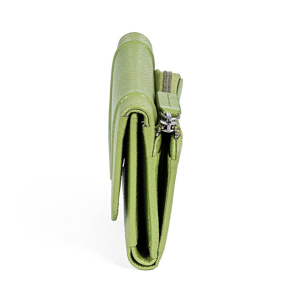 All Lined Up Lime Leather Purse