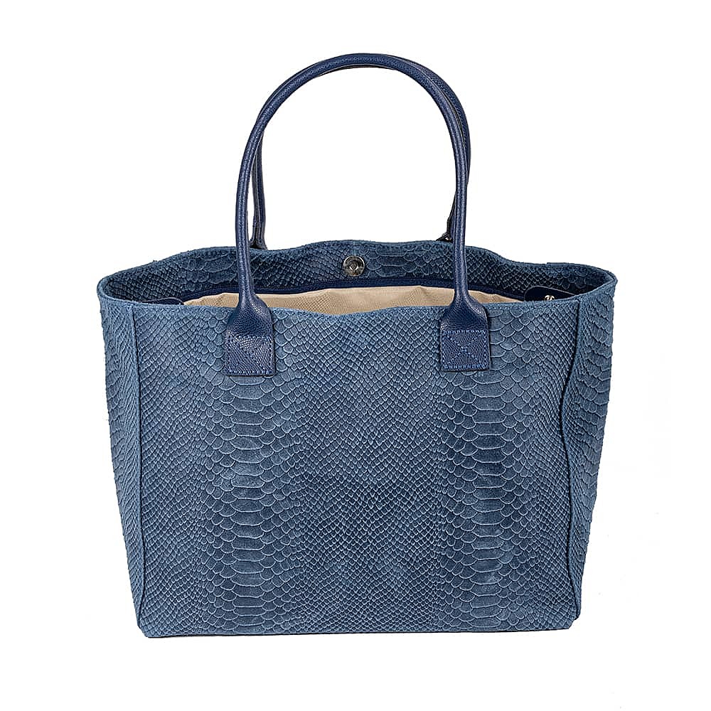 On the Scene Denim Suede Tote Bag