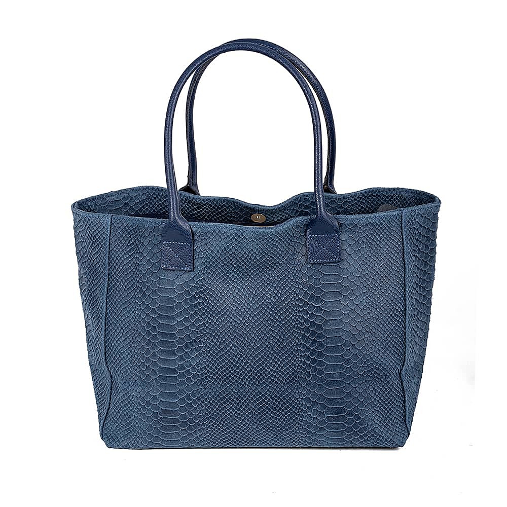 On the Scene Denim Suede Tote Bag