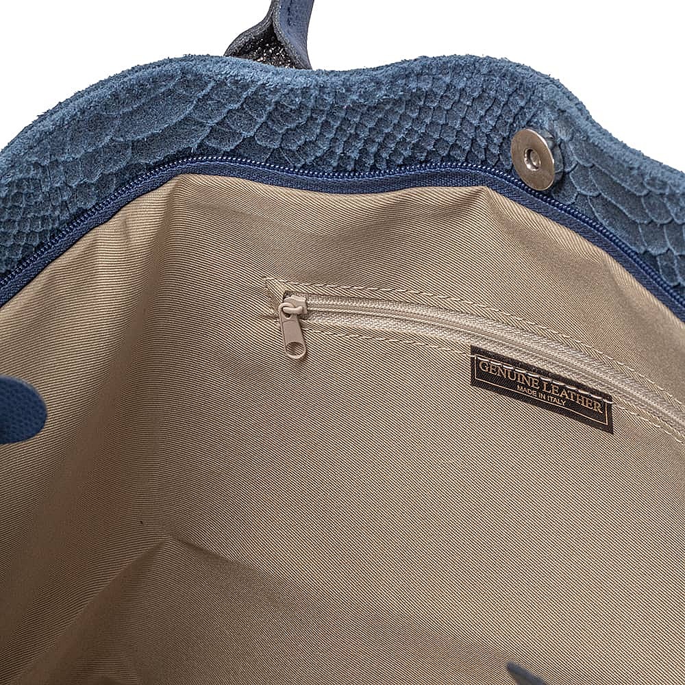 On the Scene Denim Suede Tote Bag