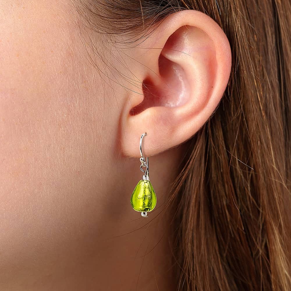 Lively Lime Murano Earrings