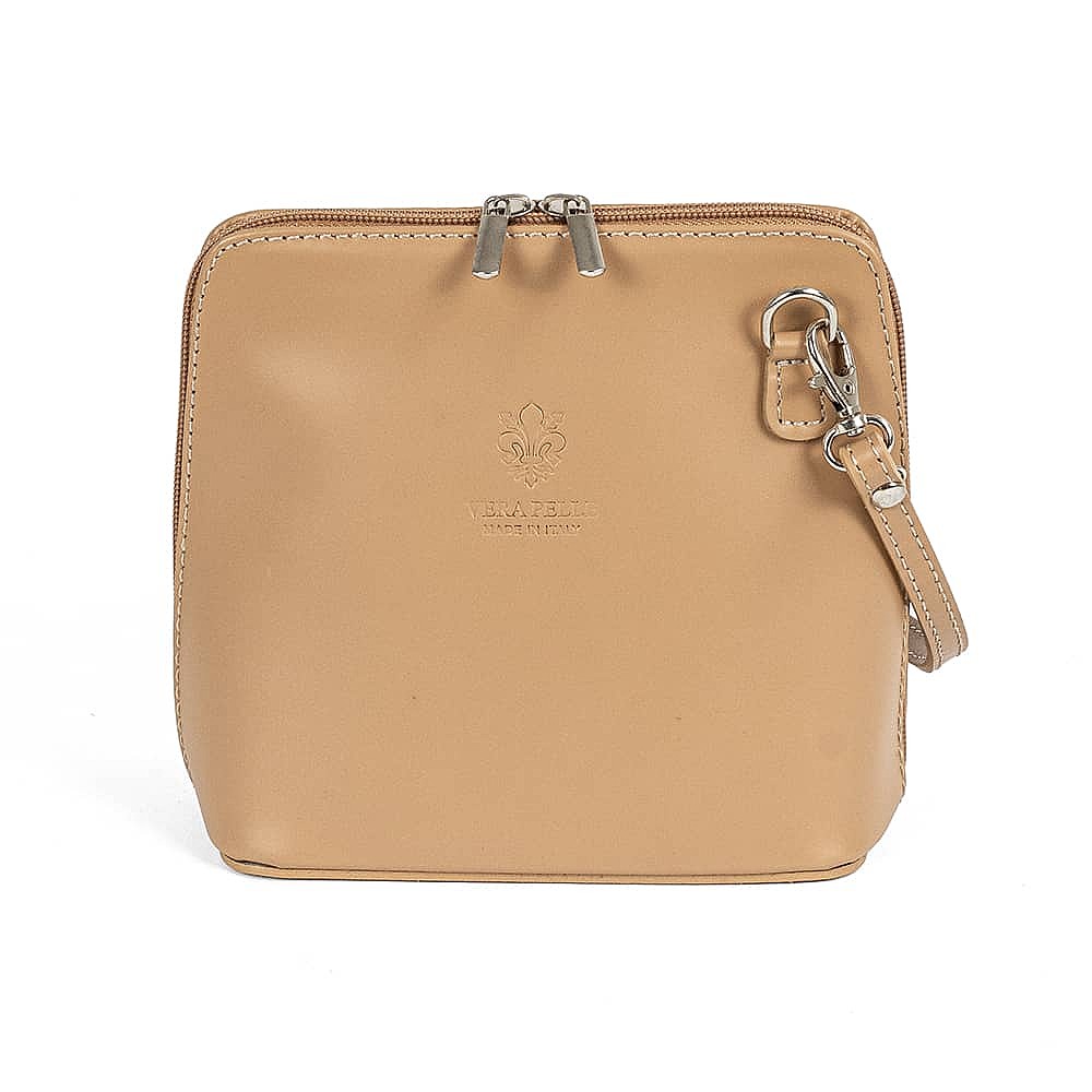 Timeless Taupe Leather Cross-Body Bag