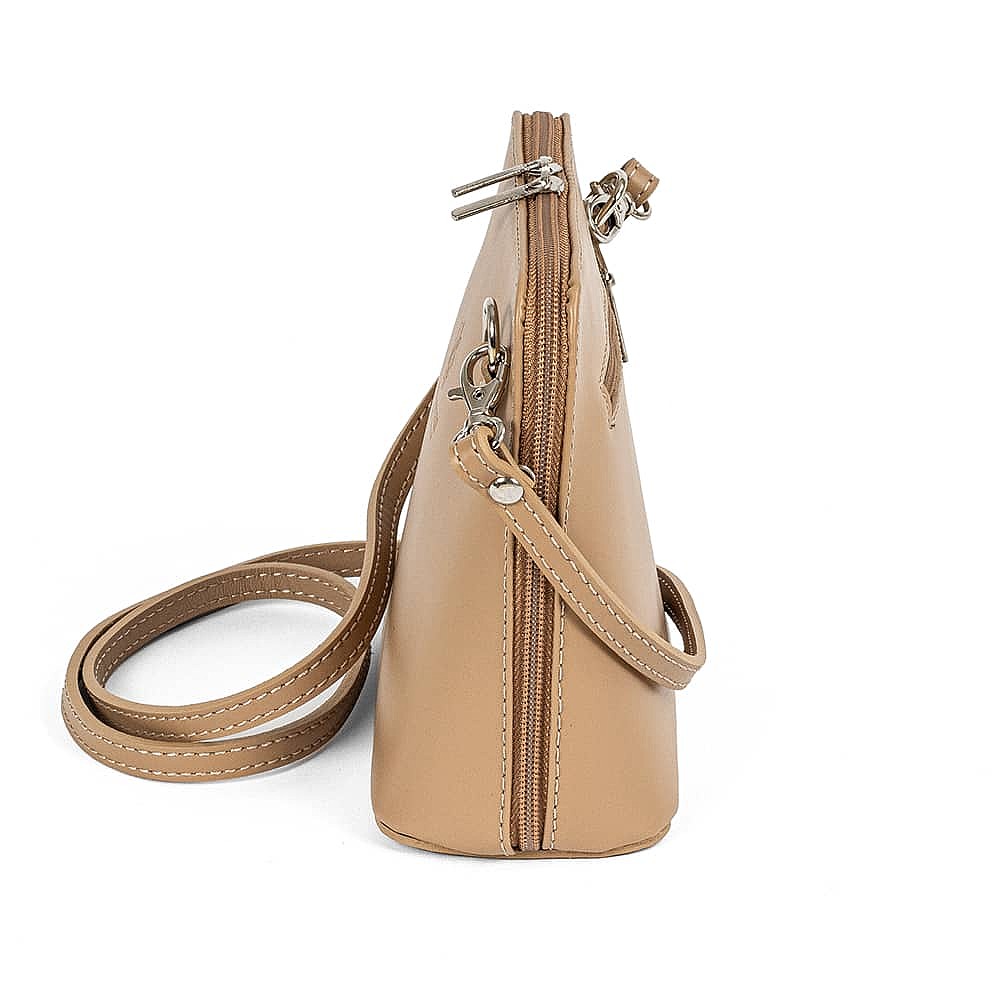 Timeless Taupe Leather Cross-Body Bag