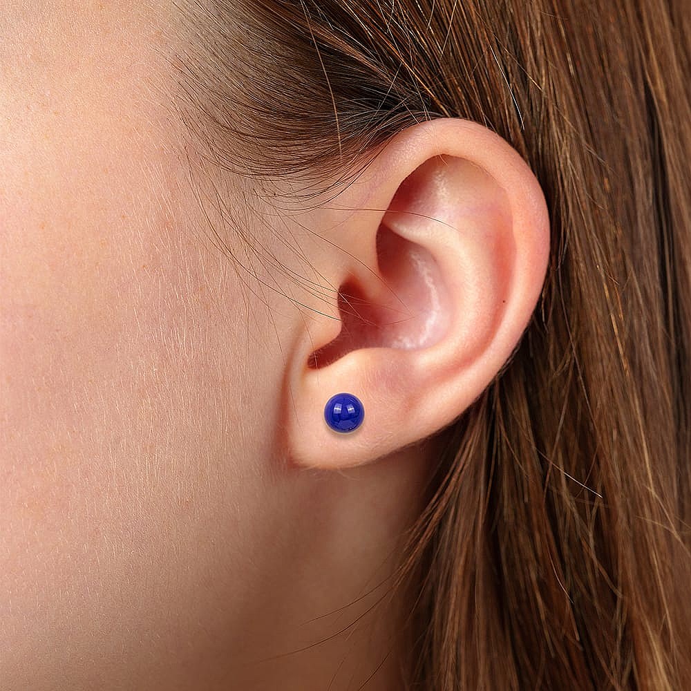 Bolt of Blue Murano Stud Earrings