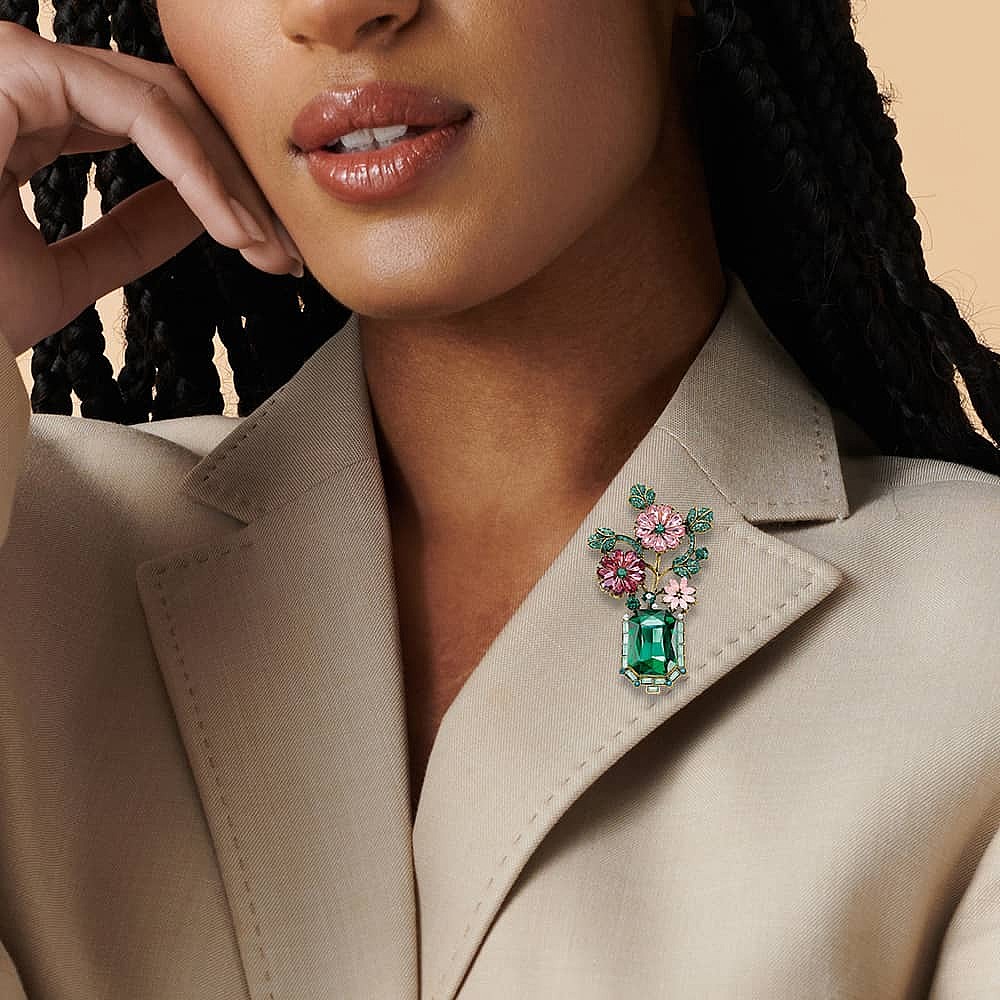 Still Life Crystal Brooch