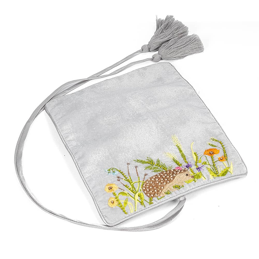Hedgehog Harmony Velvet Jewellery Roll