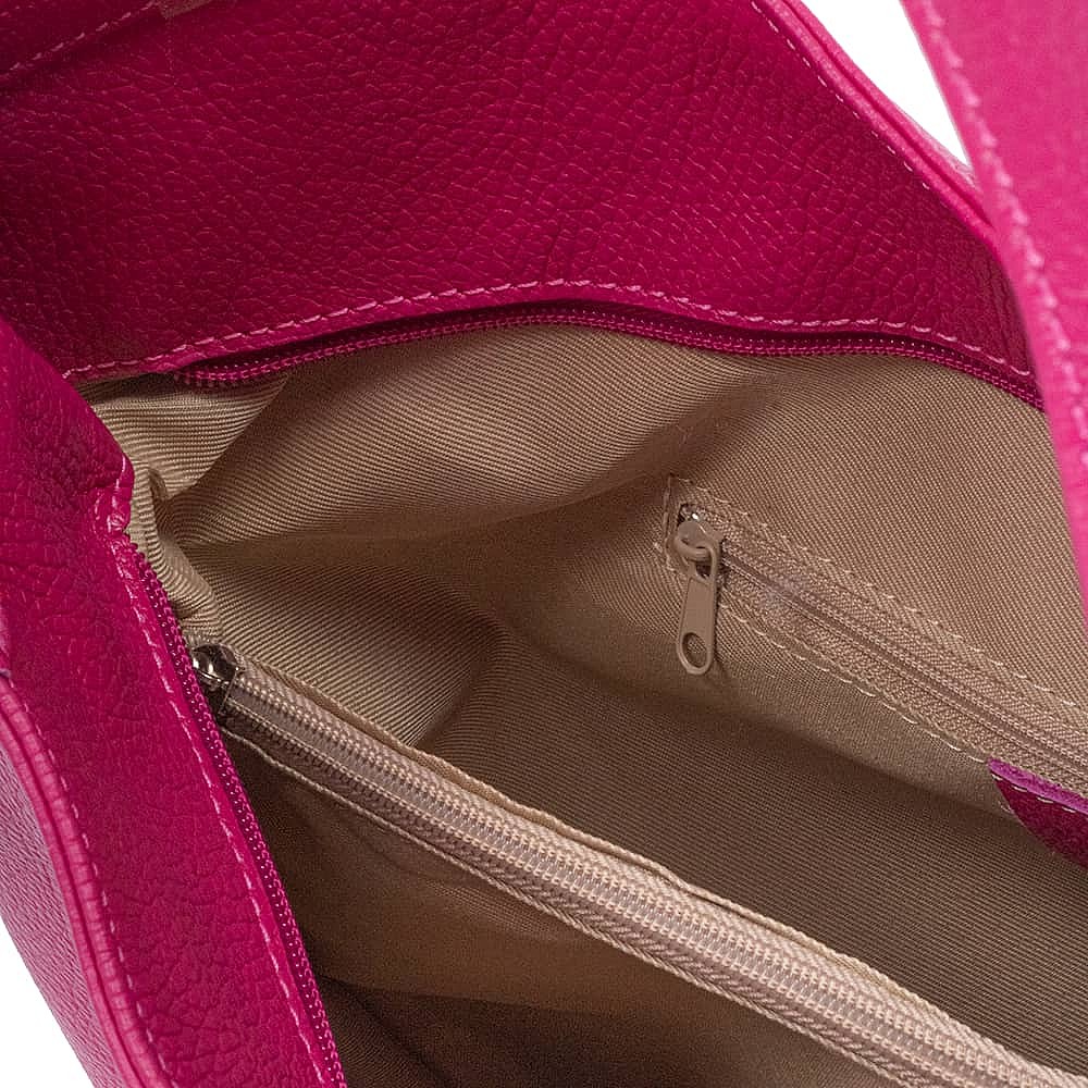 Flushed with Fuchsia Leather Slouch Bag