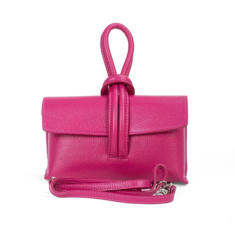 In the Loop Fuchsia Leather Clutch Bag