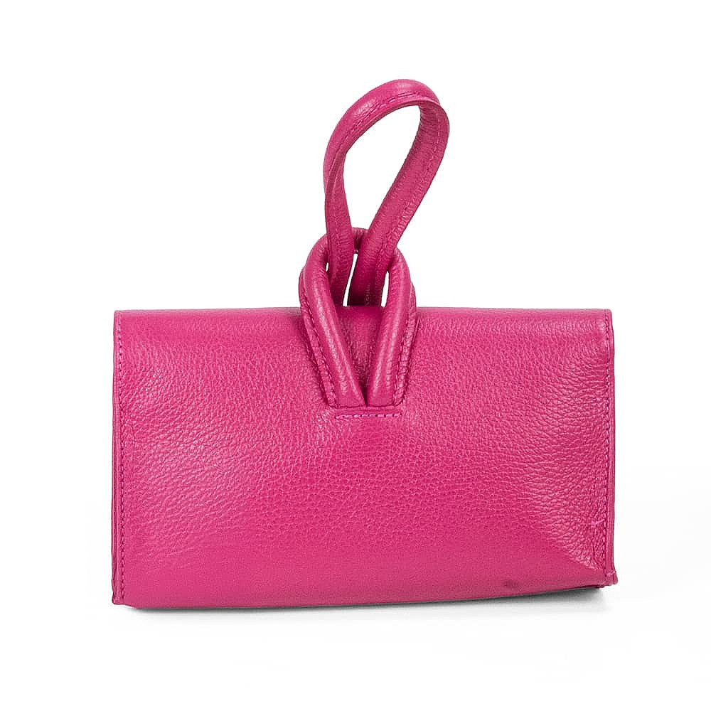 In the Loop Fuchsia Leather Clutch Bag