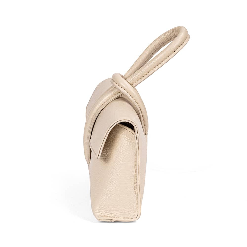 In the Loop Cream Leather Clutch Bag