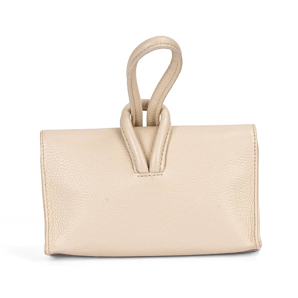 In the Loop Cream Leather Clutch Bag