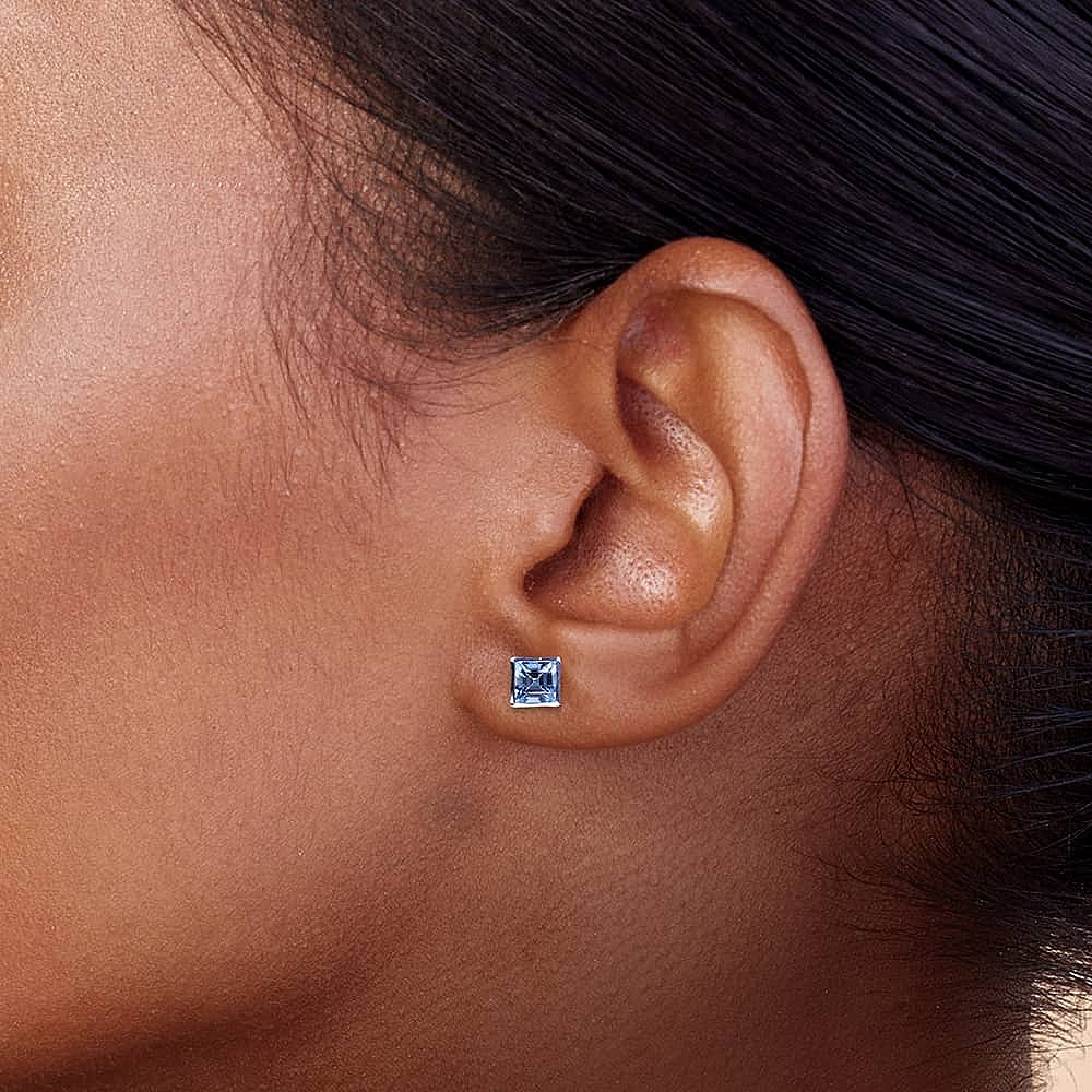 Clearly Calm Blue Topaz Stud Earrings