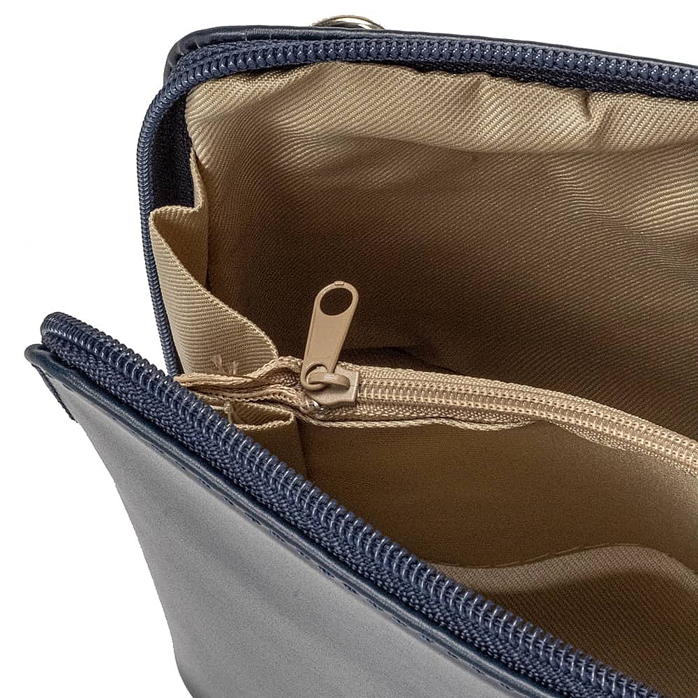 Neatly Navy Leather Cross-Body Bag