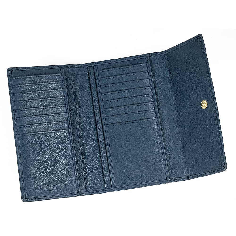 Blooms in Blue Leather Purse