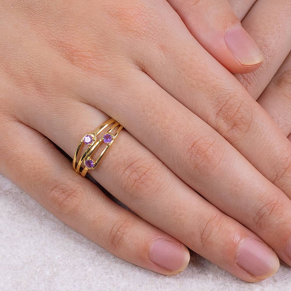 Treasured Trio Amethyst Ring