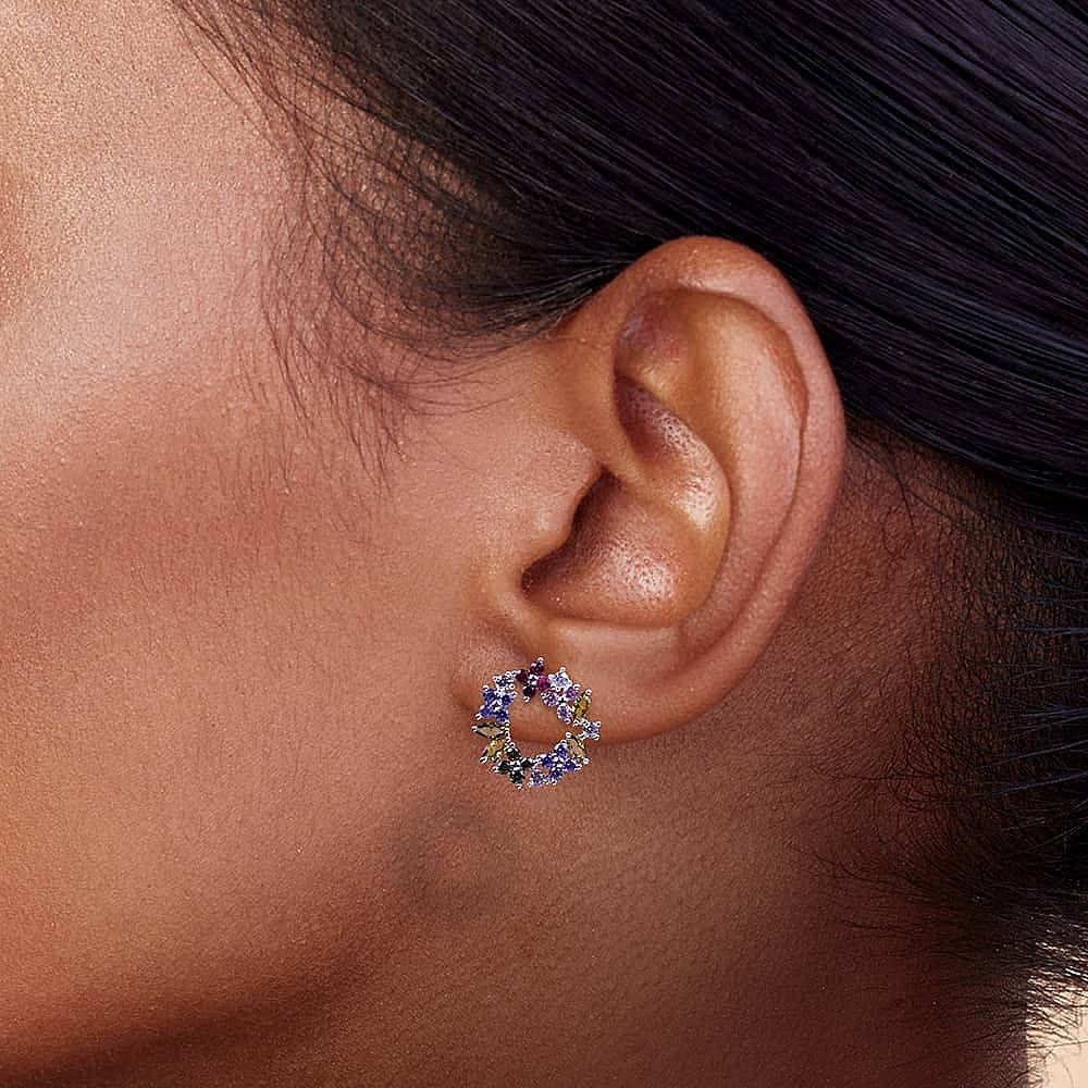 Glimmering Garland Stud Earrings