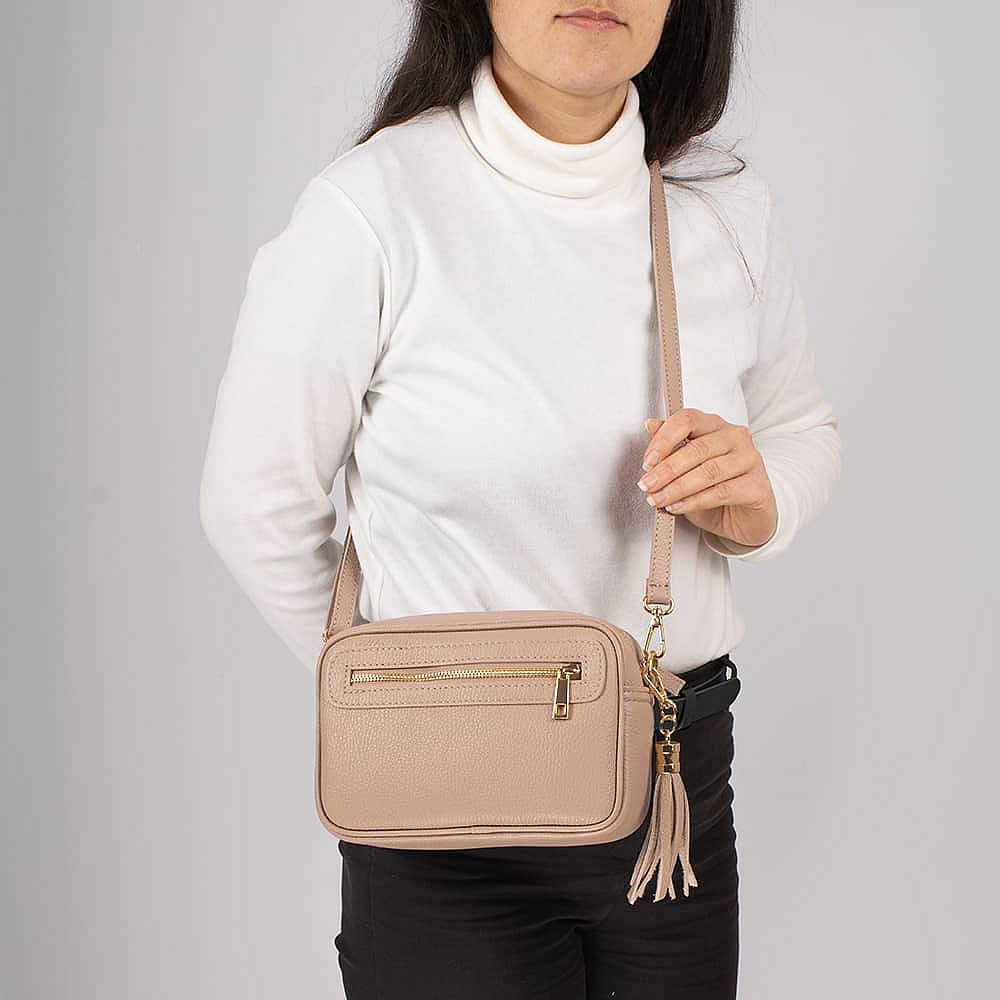 Breath of Blush Leather Cross-Body Bag