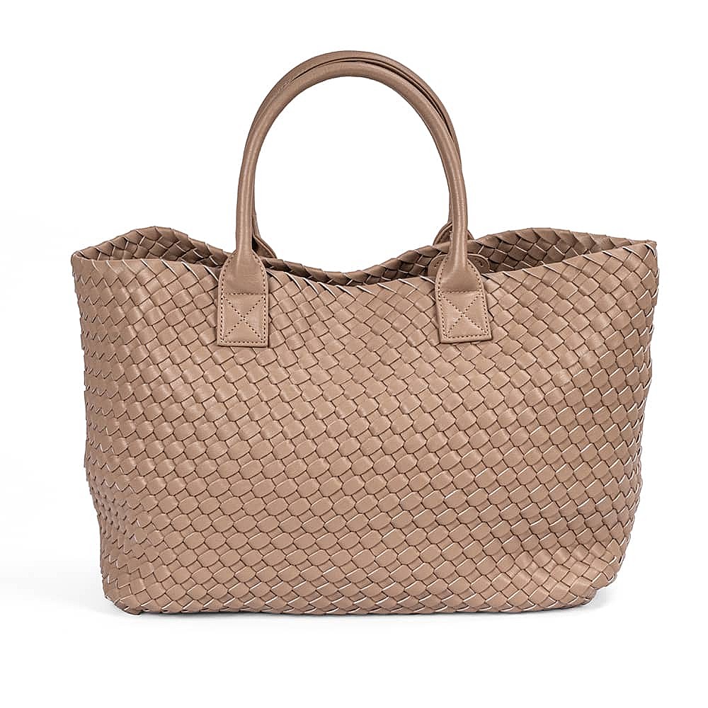 Toasted Taupe Faux Leather Tote Bag