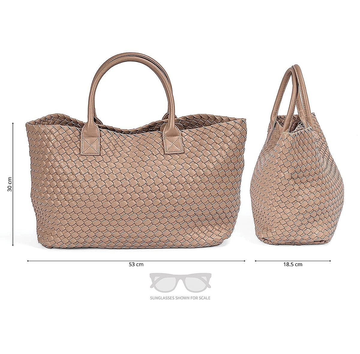 Toasted Taupe Faux Leather Tote Bag
