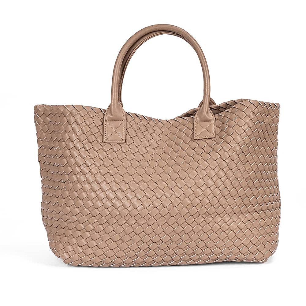Toasted Taupe Faux Leather Tote Bag