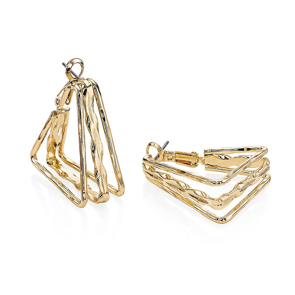 In Triplicate Hoop Earrings