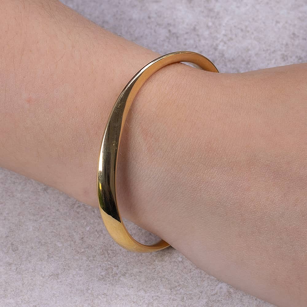 Sleek Sentiments Gold-plated Cuff Bangle