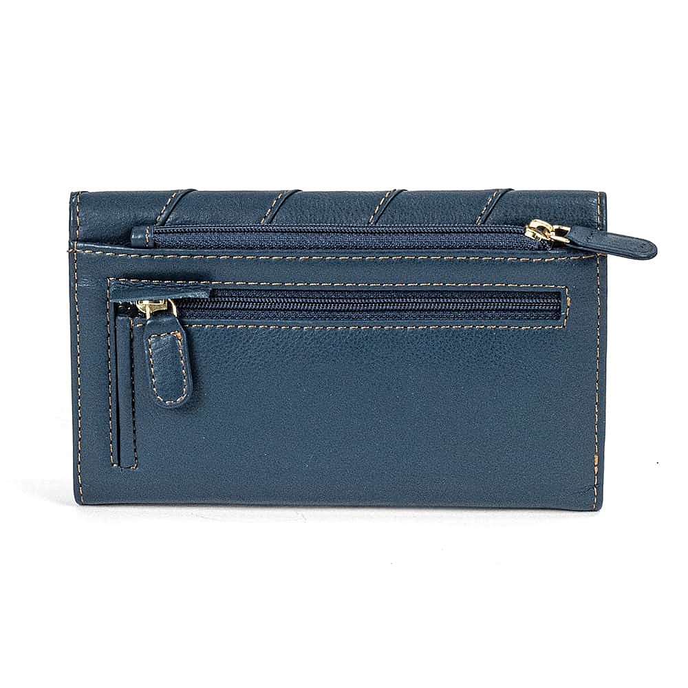 Cross the Line Navy Leather Purse