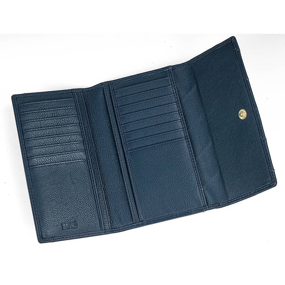Cross the Line Navy Leather Purse