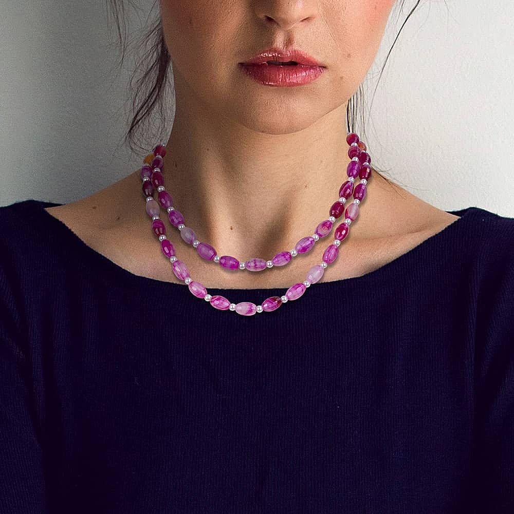 Perfectly Pink Agate Necklace