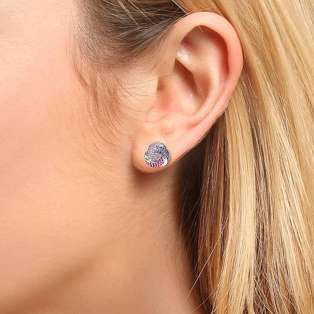 All Tied In Stud Silver Earrings