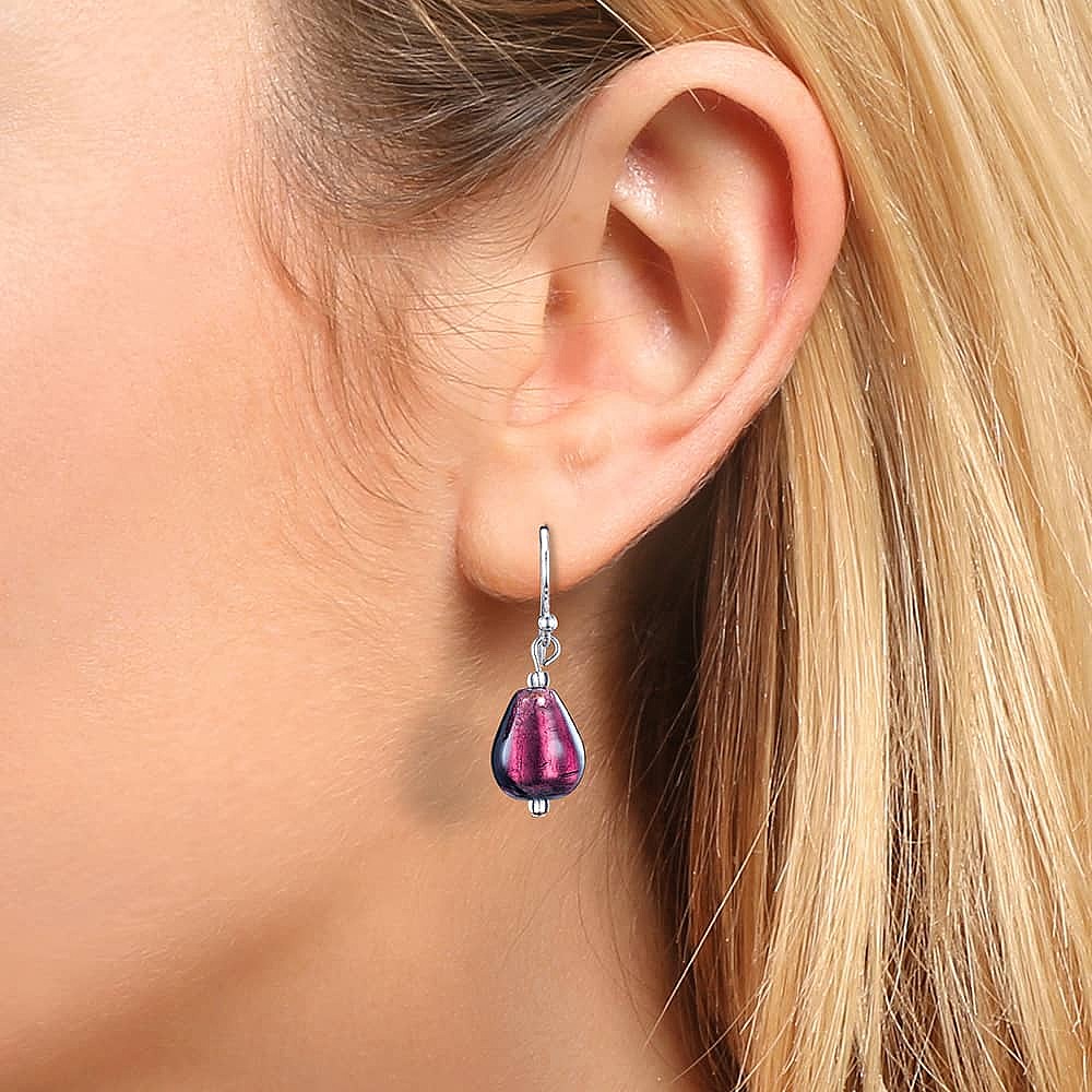 Passionately Plum Murano Earrings