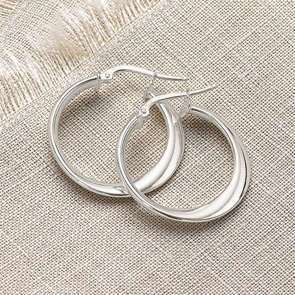 In Motion Silver Hoop Earrings