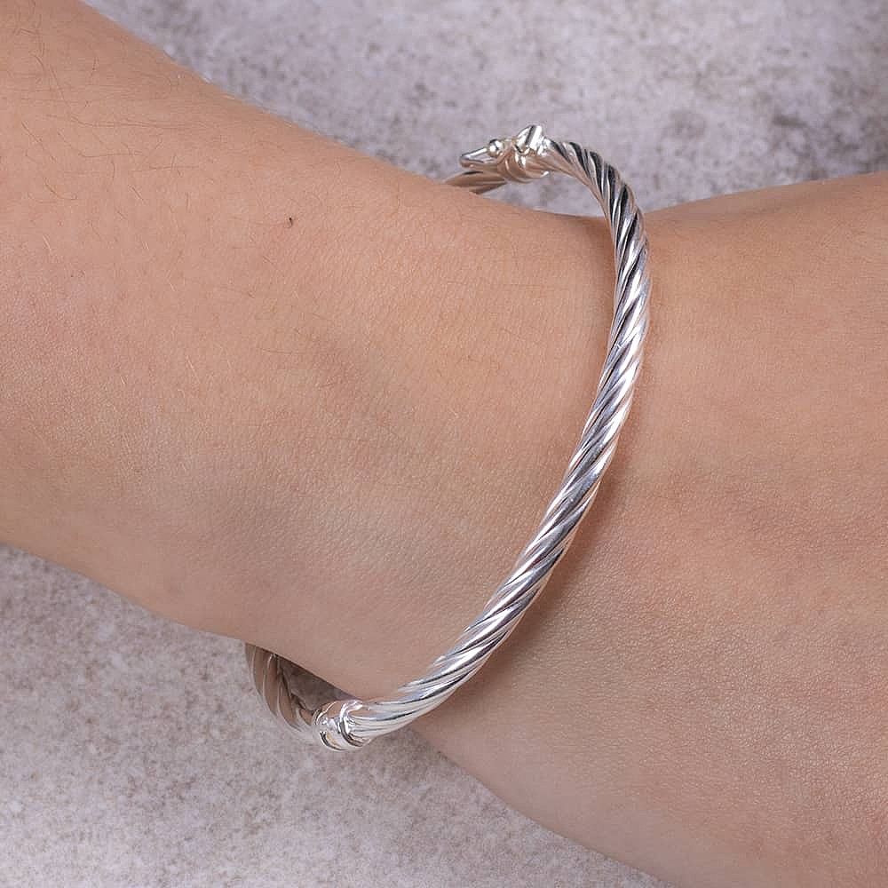 In the Groove Silver Bangle