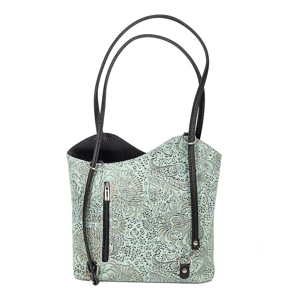 Filigree Finesse Mint Suede Bag