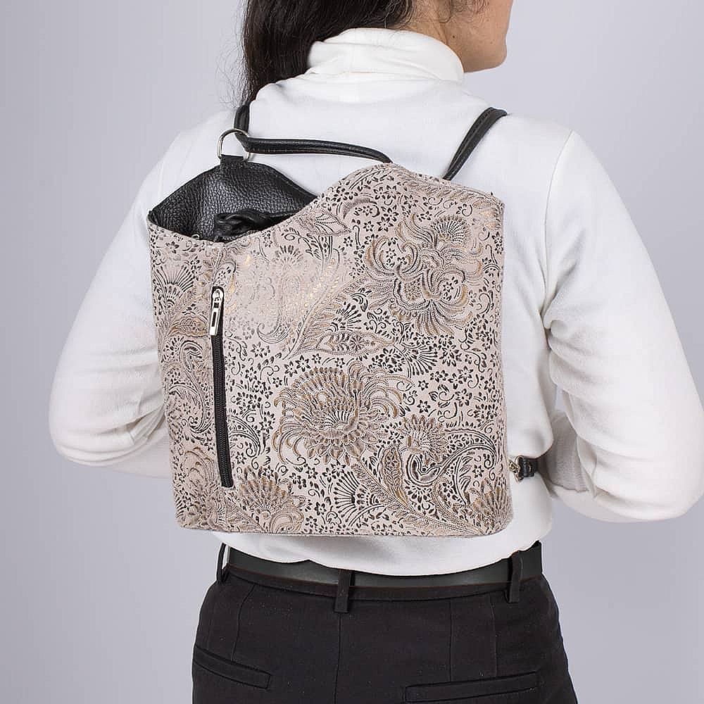 Filigree Finesse Blush Suede Bag